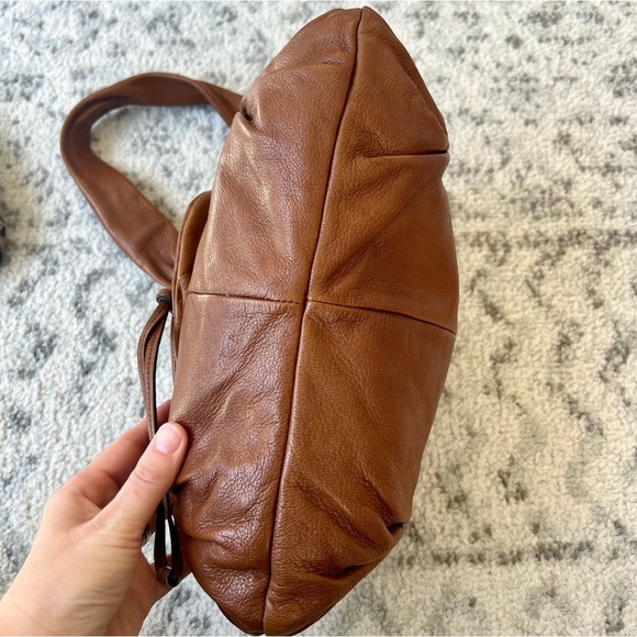 YSL Yves Saint Laurent Mamounia Sac Brown Leather Shoulder Pleated Hobo Bag - Picture 7 of 17